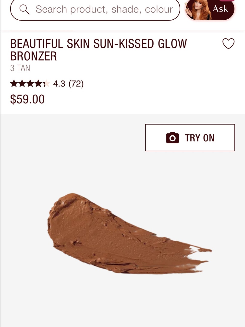 Charlotte Tilbury Beautiful Skin Sun-Kissed Glow Bronzer — #3 Tan - Picture 7 of 8